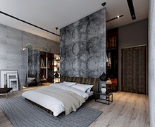 Бетон хийцтэй хана ашигласан унтлагын өрөөний хачирхалтай 30 загвар