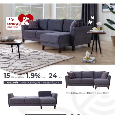  2 хүний ор болох боломжтой Desna буйдан