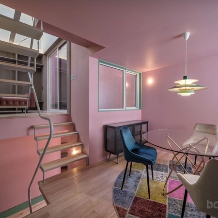 Японы өндөр технологийн гадна фасад, дотор заслын чулуун будаг