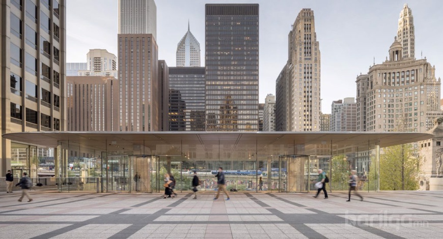 “Macbook” хэлбэрийн дээвэртэй Apple-ийн шинэ дэлгүүр Чикаго хотыг чимж байна